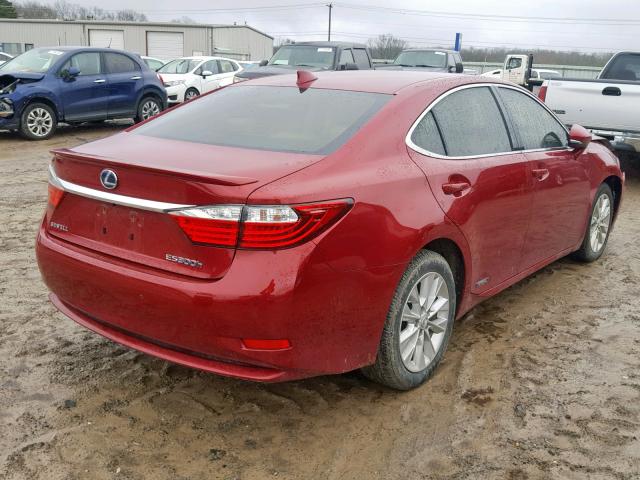 JTHBW1GG5F2092931 - 2015 LEXUS ES 300H RED photo 4