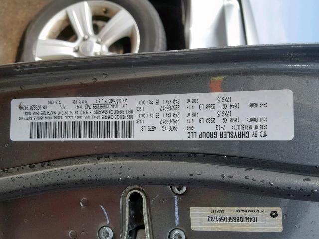 1C4NJDBB5ED591743 - 2014 JEEP COMPASS SP 灰色 照片 10