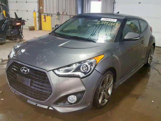 KMHTC6AE6FU218619 - 2015 HYUNDAI VELOSTER T CHARCOAL photo 2