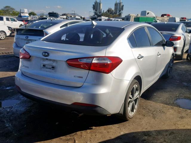 KNAFZ4A82E5074071 - 2014 KIA FORTE EX SILVER photo 4