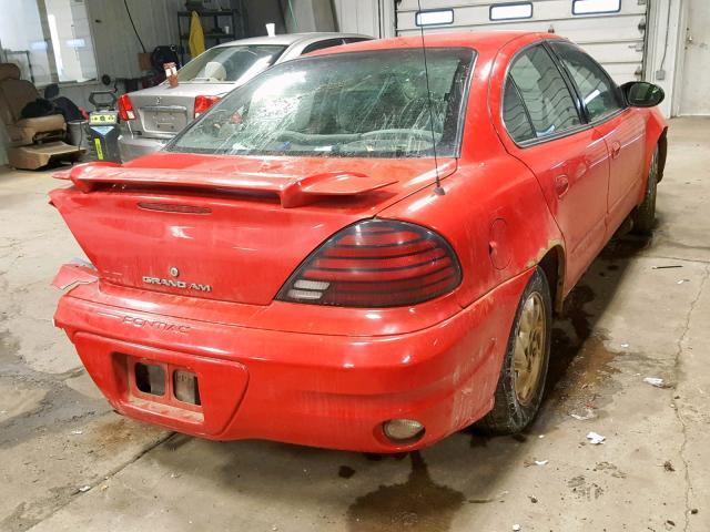1G2NF52E34M534705 - 2004 PONTIAC GRAND AM S RED photo 4