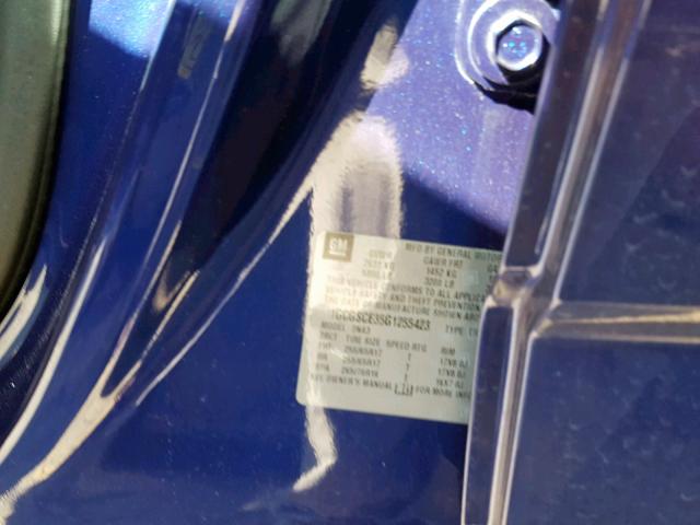 1GCGSCE35G1255423 - 2016 CHEVROLET COLORADO L BLUE photo 10