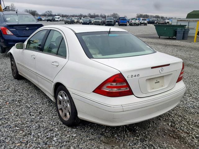 WDBRF61J75F645747 - 2005 MERCEDES-BENZ C 240 WHITE photo 3