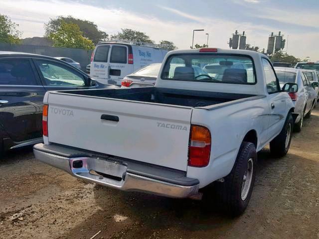 4TANL42N7WZ057938 - 1998 TOYOTA TACOMA WHITE photo 4