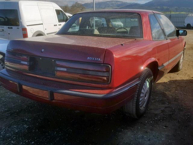 2G4WB15L0R1439001 - 1994 BUICK REGAL CUST MAROON photo 4