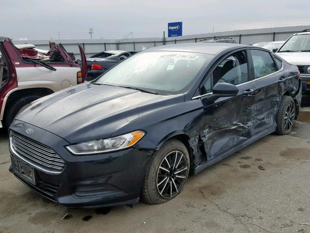 3FA6P0G70ER393388 - 2014 FORD FUSION S BLACK photo 2