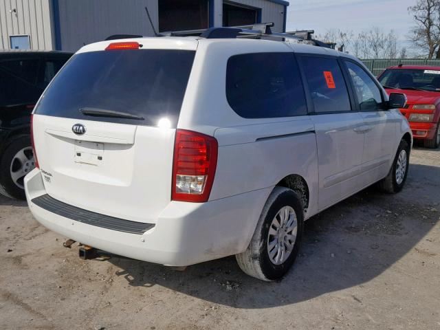 KNDMG4C74E6565109 - 2014 KIA SEDONA LX WHITE photo 4