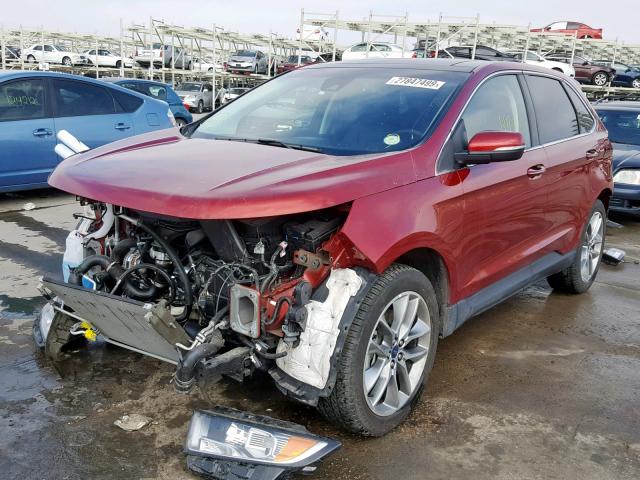 2FMPK4K92HBC64449 - 2017 FORD EDGE TITAN RED photo 2