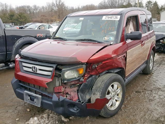 5J6YH28737L012462 - 2007 HONDA ELEMENT EX MAROON photo 2