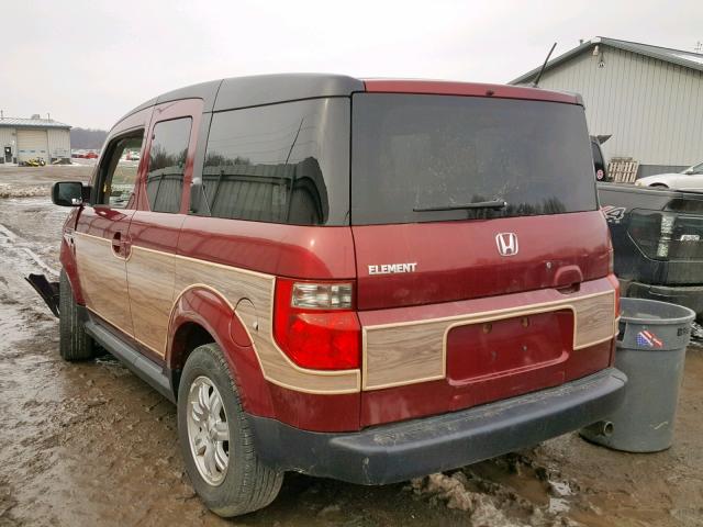 5J6YH28737L012462 - 2007 HONDA ELEMENT EX MAROON photo 3