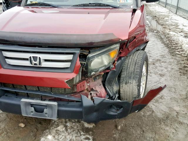 5J6YH28737L012462 - 2007 HONDA ELEMENT EX MAROON photo 9