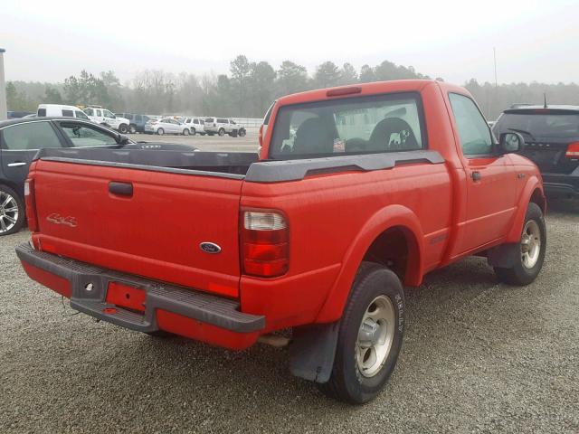1FTYR11U81TA22229 - 2001 FORD RANGER RED photo 4