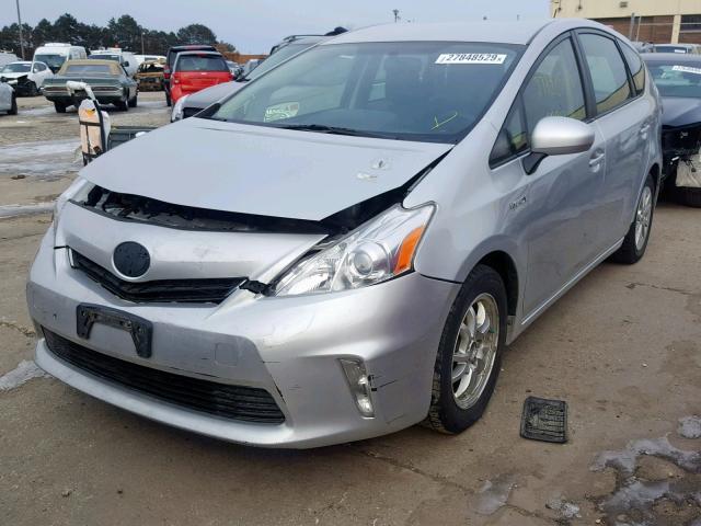 JTDZN3EU8EJ010573 - 2014 TOYOTA PRIUS V GRAY photo 2