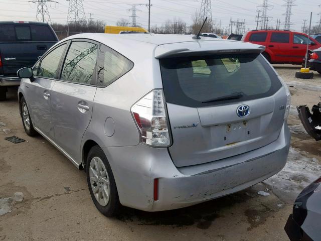 JTDZN3EU8EJ010573 - 2014 TOYOTA PRIUS V GRAY photo 3