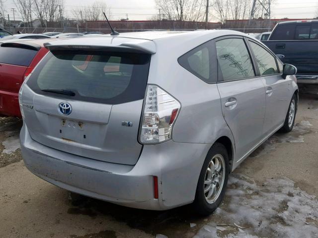 JTDZN3EU8EJ010573 - 2014 TOYOTA PRIUS V GRAY photo 4