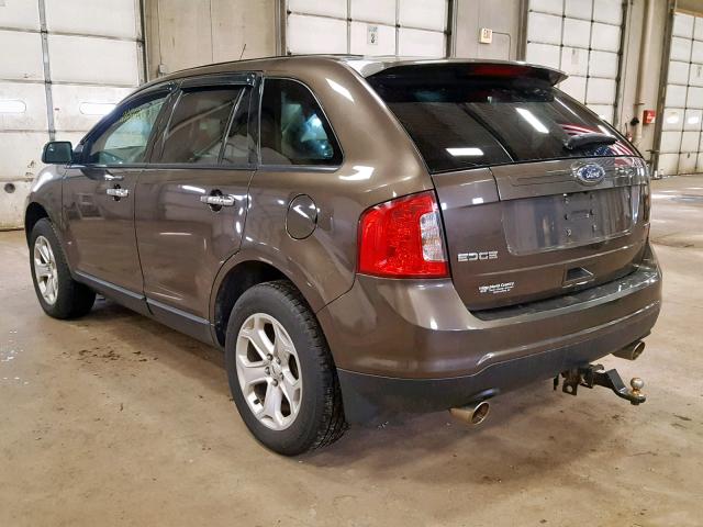 2FMDK3JC8BBB27498 - 2011 FORD EDGE SEL BROWN photo 3