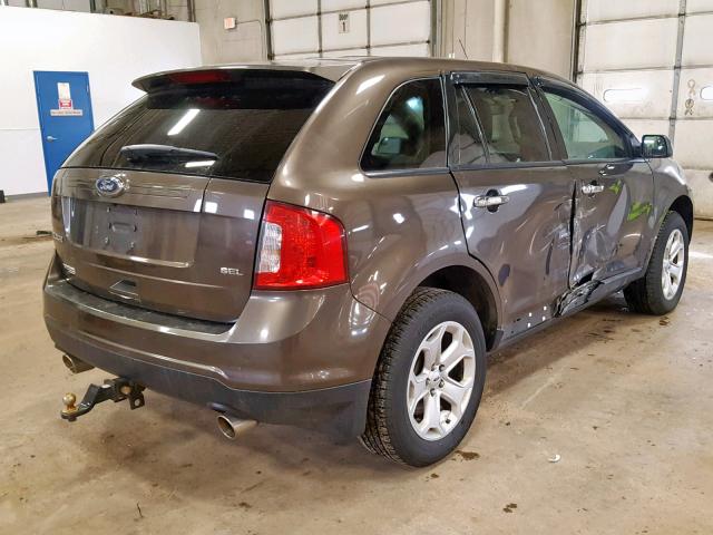 2FMDK3JC8BBB27498 - 2011 FORD EDGE SEL BROWN photo 4