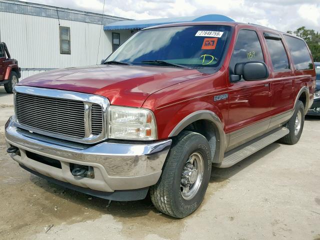 1FMNU42S6YEC63894 - 2000 FORD EXCURSION RED photo 2