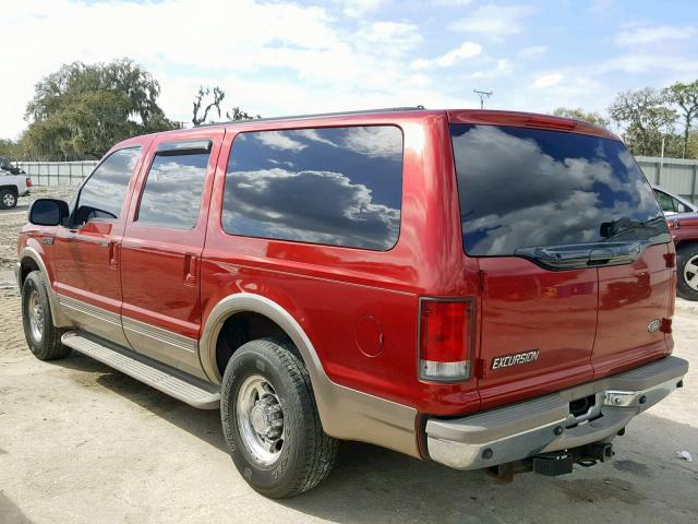 1FMNU42S6YEC63894 - 2000 FORD EXCURSION RED photo 3