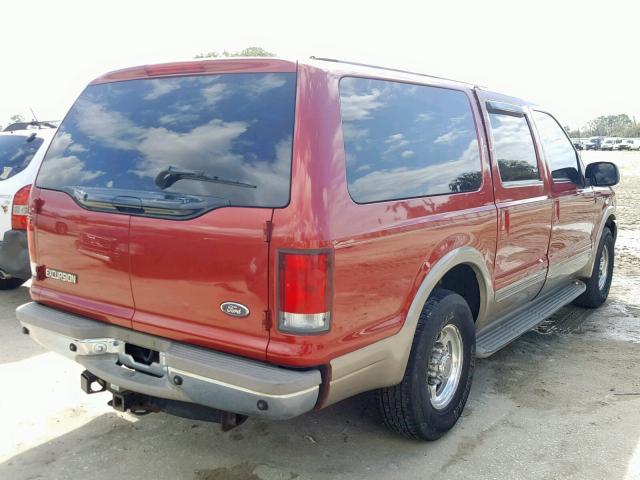 1FMNU42S6YEC63894 - 2000 FORD EXCURSION RED photo 4