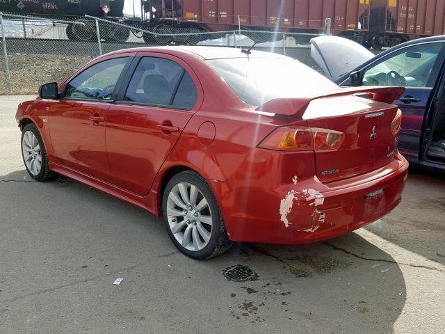 JA3AU86U78U009136 - 2008 MITSUBISHI LANCER GTS RED photo 3