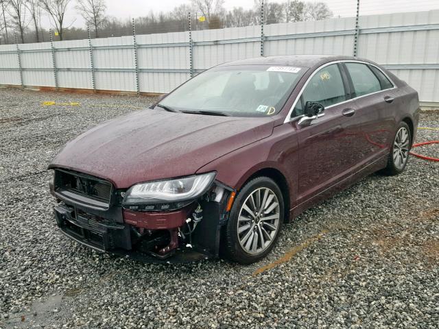 3LN6L5B92JR621232 - 2018 LINCOLN MKZ PREMIE BURGUNDY photo 2