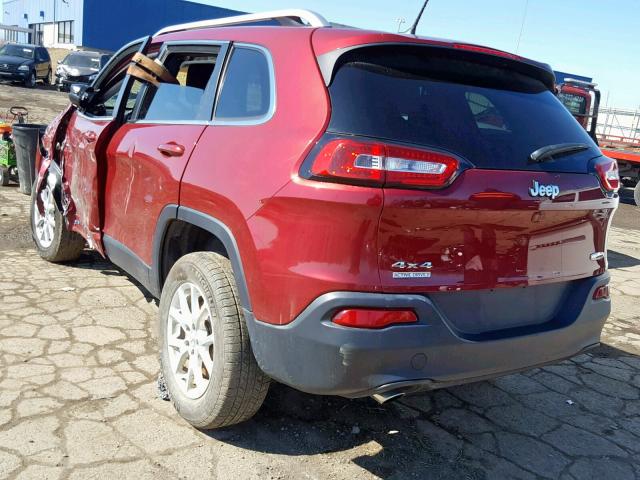 1C4PJMCB5EW317941 - 2014 JEEP CHEROKEE L BURGUNDY photo 3