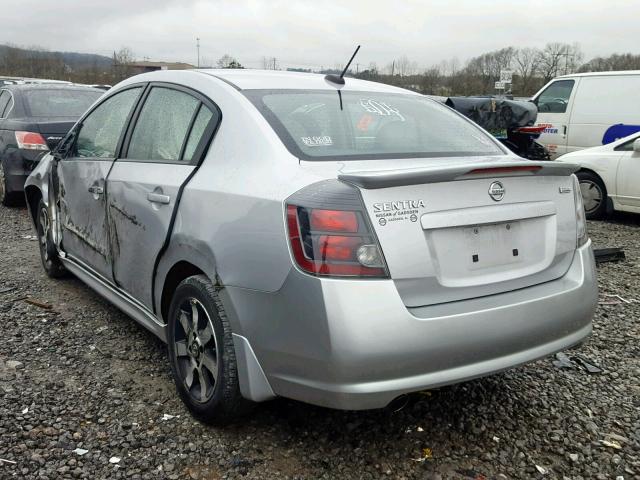 3N1AB6AP7CL704042 - 2012 NISSAN SENTRA 2.0 SILVER photo 3