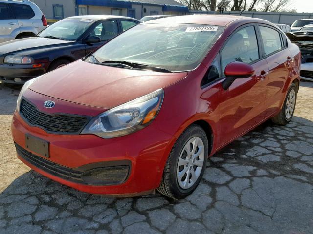 KNADM4A38F6467921 - 2015 KIA RIO LX RED photo 2