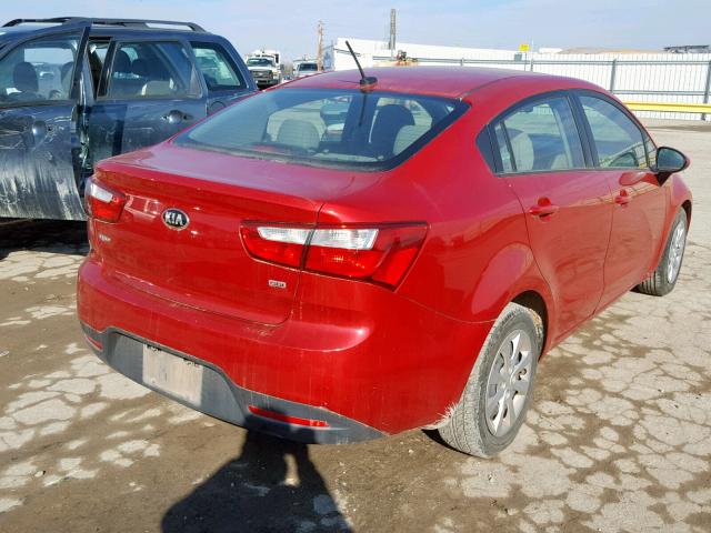 KNADM4A38F6467921 - 2015 KIA RIO LX RED photo 4