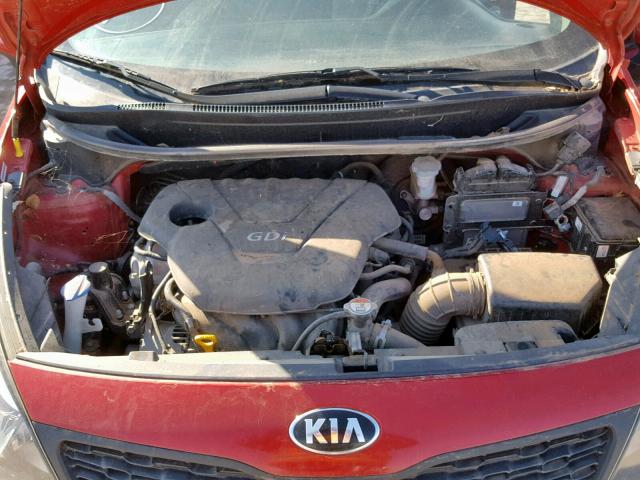 KNADM4A38F6467921 - 2015 KIA RIO LX RED photo 7