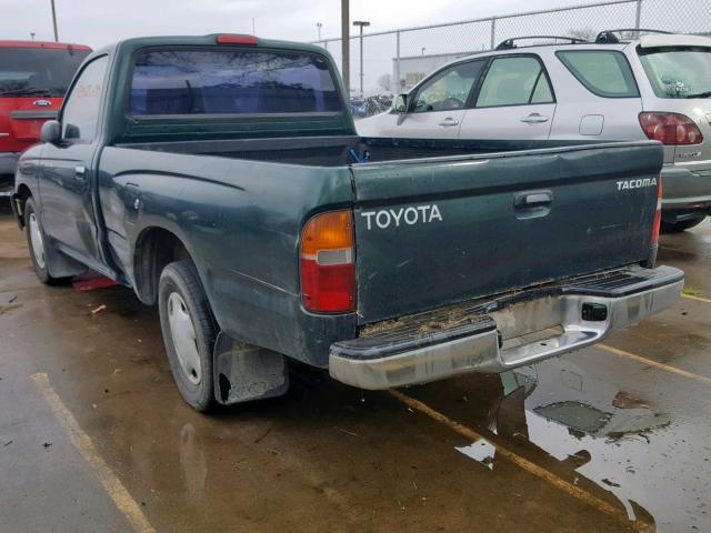 4TANL42N1XZ441828 - 1999 TOYOTA TACOMA GREEN photo 3