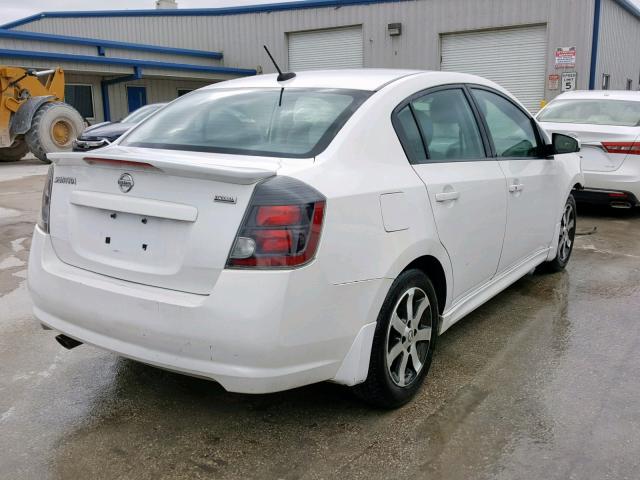 3N1AB6APXCL706156 - 2012 NISSAN SENTRA 2.0 WHITE photo 4