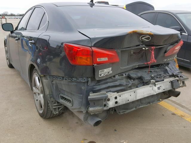 JTHBE262772011363 - 2007 LEXUS IS 350 BLACK photo 3