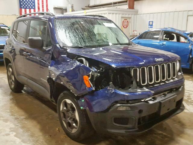 ZACCJBAB7HPF91083 - 2017 JEEP RENEGADE S BLUE photo 1