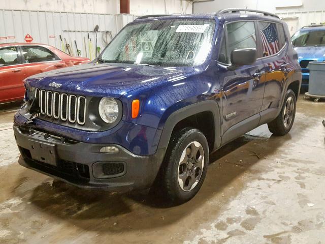 ZACCJBAB7HPF91083 - 2017 JEEP RENEGADE S BLUE photo 2