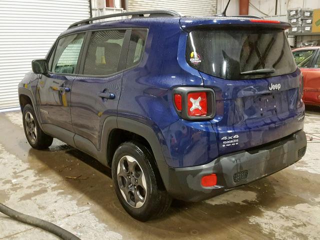 ZACCJBAB7HPF91083 - 2017 JEEP RENEGADE S BLUE photo 3