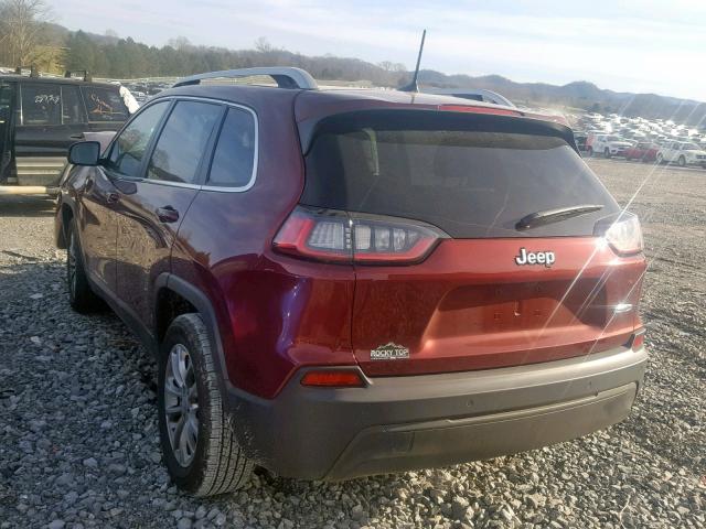 1C4PJLLB0KD242454 - 2019 JEEP CHEROKEE L MAROON photo 3