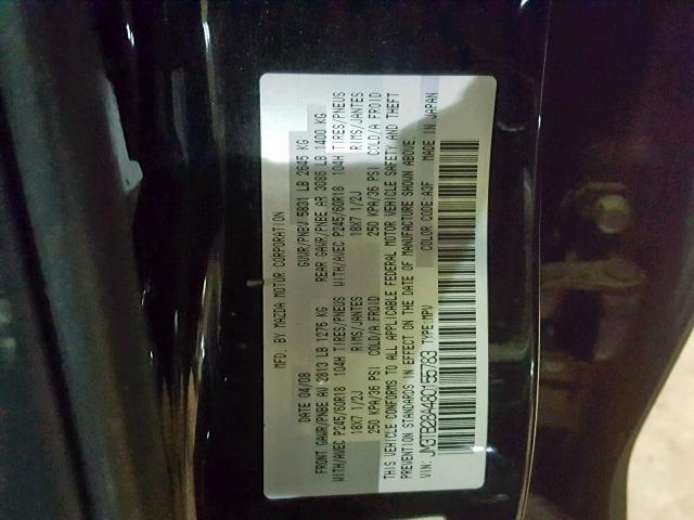 JM3TB28A480155783 - 2008 MAZDA CX-9 BLACK photo 10