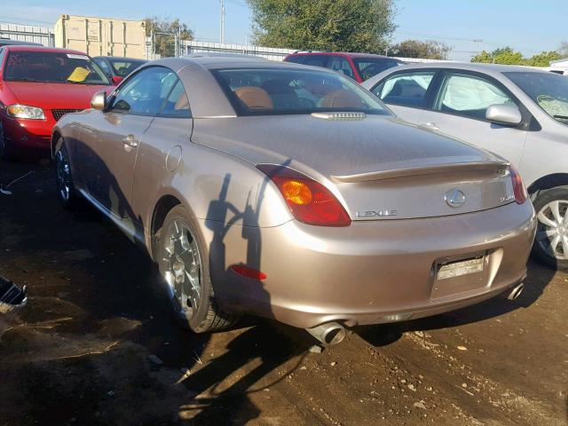 JTHFN48Y050069595 - 2005 LEXUS SC 430 GOLD photo 3