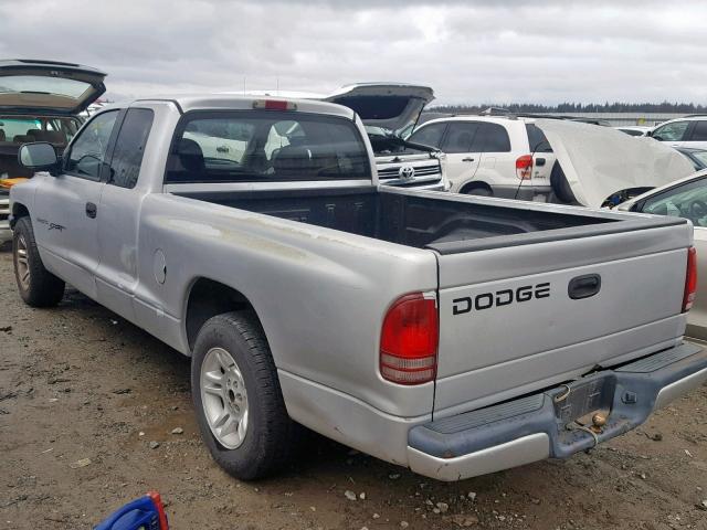 1B7GL22X91S139075 - 2001 DODGE DAKOTA SILVER photo 3