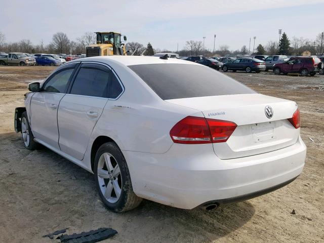 1VWBP7A34DC138695 - 2013 VOLKSWAGEN PASSAT SE WHITE photo 3