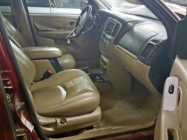 4F2CZ96184KM24818 - 2004 MAZDA TRIBUTE ES მუქწითელი ფოტო 5
