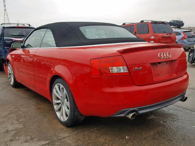 WUARL48H25K901661 - 2005 AUDI S4 QUATTRO RED photo 3