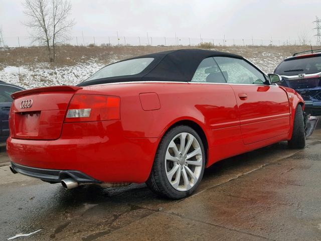 WUARL48H25K901661 - 2005 AUDI S4 QUATTRO RED photo 4