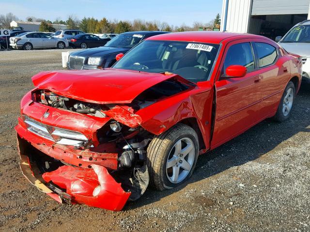 2B3CA3CVXAH292919 - 2010 DODGE CHARGER SX RED photo 2