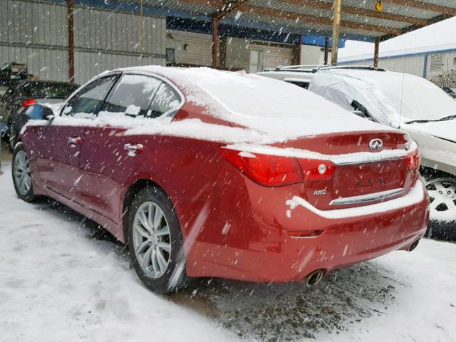 JN1BV7AR3EM704096 - 2014 INFINITI Q50 BASE RED photo 3