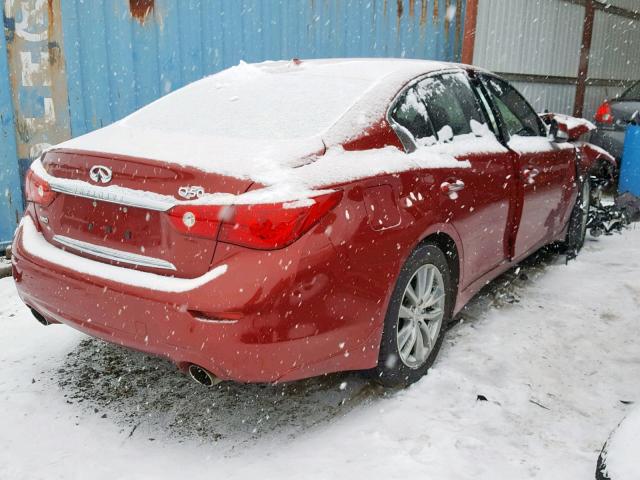 JN1BV7AR3EM704096 - 2014 INFINITI Q50 BASE RED photo 4