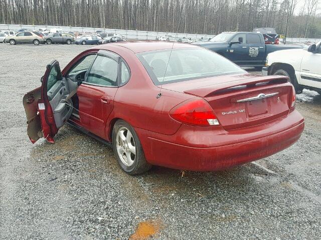 1FAFP55203G191904 - 2003 FORD TAURUS SES RED photo 3