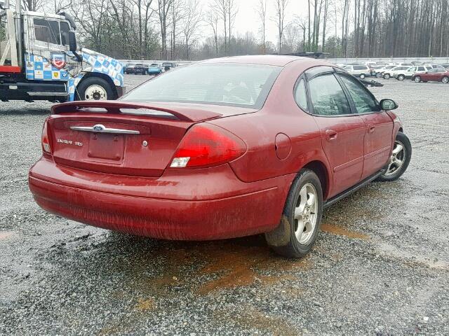 1FAFP55203G191904 - 2003 FORD TAURUS SES RED photo 4